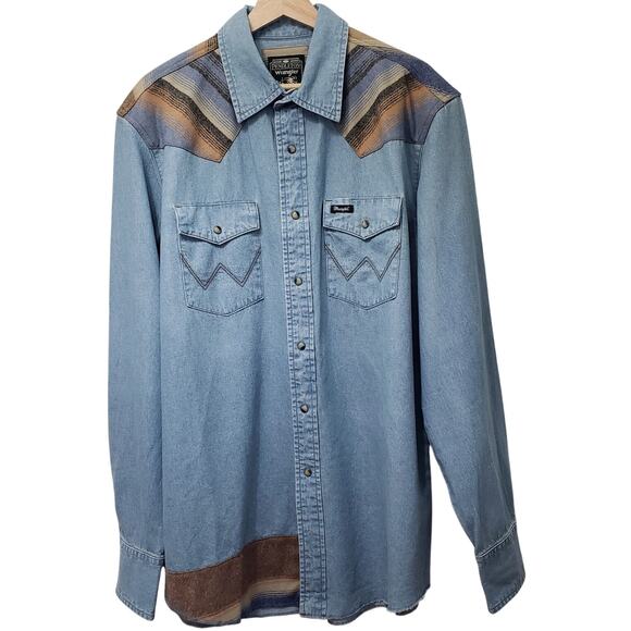Pendleton x Wrangler Other - PENDLETON X WRANGLER Long Sleeve Western Work Shirt Cotton & Wool Men's Large